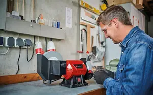 Einhell Wet And Dry Bench Grinder 200mm Dual Wheel 250W Vibration Damping Feet TC-WD 200/150