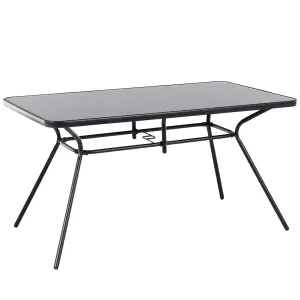 Beliani Minimalist Garden Table Glass Black LIVO