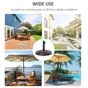 Outsunny 25KG Patio Weighted Umbrella Base Parasol Holder Outdoor Stand