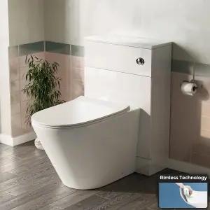 Nes Home Back To Wall WC Toilet with Concealed Cistern Bathroom Unit