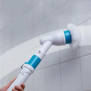 Power Spin Scrubber - 275RPM Cordless Lightweight Electric Bathroom Kitchen Cleaning Brush with 3 Heads & Extension Pole