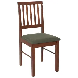 Set of 2 Dining Chairs ORONO Rubberwood Dark Wood