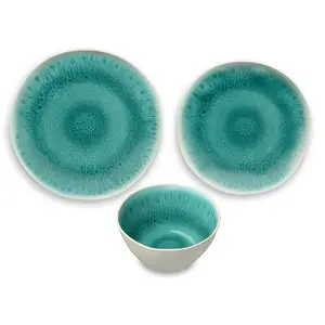 Huerta Glaze 22cm Melamine Salad Plate Aqua