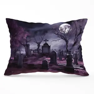 Witchs Moonlit Cemetery Design Cushions 33cm x 48cm