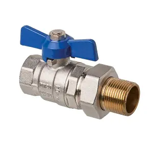 1/2 BSP Heavy Duty Plumbing Ball Valve Blue Butterfly Handle FxM