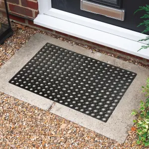 Nicola Spring - Heavy Duty Rubber Door Mat - 80 x 60cm - Black