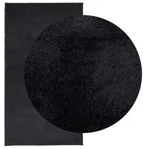 Rug OVIEDO Short Pile Black 80x150 cm