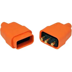 10amp 3Pin Orange Flex High Impact Cable Connector Flymo Lawnmower Hedge Trimmer