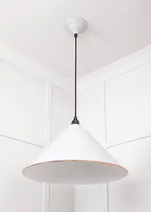 White Gloss Hockley Pendant in Flock