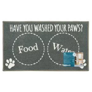 JVL Machine Washable Pet Mat 40 x 70 cm, Dinner time