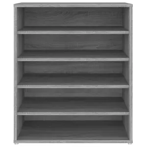 Berkfield Shoe Cabinet Grey Sonoma 60x35x70 cm Engineered Wood