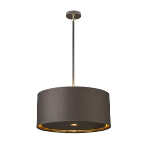 1 Bulb Ceiling Pendant Light Fitting Brown Highly Polished Brass LED E27 60W