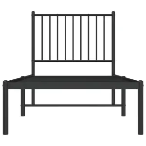 Berkfield Metal Bed Frame with Headboard Black 80x200 cm