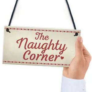 Red Ocean Naughty Corner Novelty Hanging Sign Home Wall Door Plaque Funny Children Gift