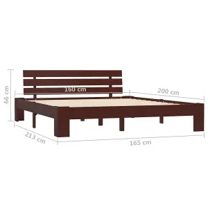 Berkfield Bed Frame Dark Brown Solid Pine Wood 160x200 cm