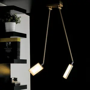 Luminosa BOOK LED 2 Light Semi Flush Light Gold 2600lm 3200K 85x16x15-200cm