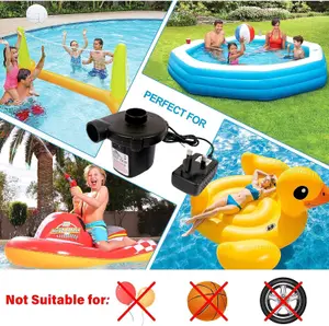 AC Electric Air Pump with 3 Nozzles for Camping Inflatables Air Beds Matress Paddling Swimming Pool Toys