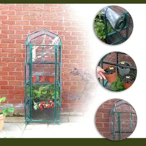 DIVCHI 4 Tier Greenhouse for Indoor & Outdoor Use Durable Steel Frame  Clear PVC Cover  Ideal for Growing Vegetables Flowers