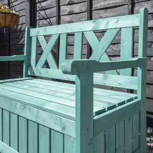 Outdoor Garden Storage Bench - Green