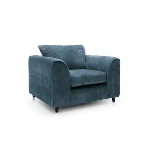 Harriet Crushed Chenille Armchair Chair in  Dark Blue