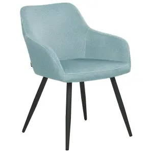 Set of 2 Dining Chairs CASMALIA Velvet Light Blue