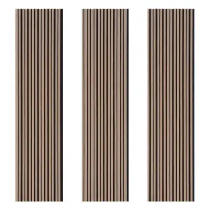 Kraus - Maple Stripe - Easy-Fit Acoustic Slat Wall Panel - (L) 240cm x (W) 57.3cm - Pack of 3 Panels