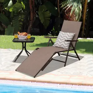 Costway 2Pcs Patio Foldable Chaise Lounge Chair Outdoor Portable Reclining Chair