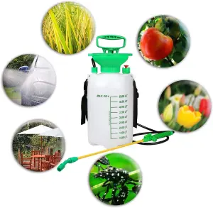 MantraRaj 5L Knapsack Pressure Sprayer Pump Manual Garden Outdoor Weed Pest Killer Bottle For Weedkiller, Fertilisers Hand Pump