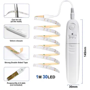 2.4W LED Infrared Sensing Strip Light,1M,Blue Light,Power by 4xAAA Battery