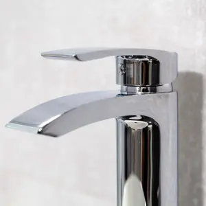 Tyrell Polished Chrome Deck-mounted Tall Basin Mono Mixer Tap