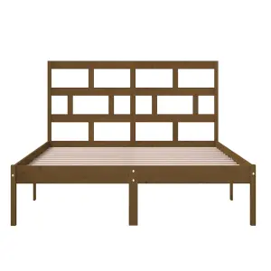 Berkfield Bed Frame Honey Brown Solid Wood Pine 120x200 cm