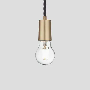 Industville Sleek Edison Pendant, 1 Wire, Brass