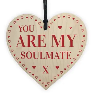 You Are My Soulmate Gift Wooden Heart Girlfriend Boyfriend Husband Wife Gift