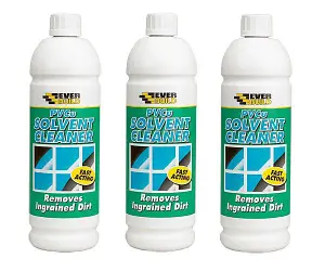 Everbuild PVCu Solvent Cleaner 1 Litre Pack of 3