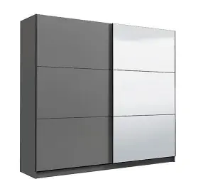 Valentina Grey 220cm Sliding Wardrobe with Mirror