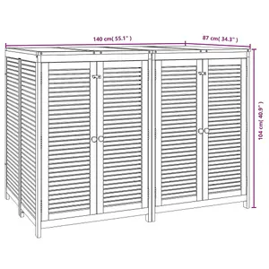 Berkfield Garden Storage Box 140x87x104 cm Solid Wood Acacia