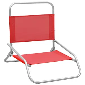 Berkfield Folding Beach Chairs 2 pcs Red Fabric