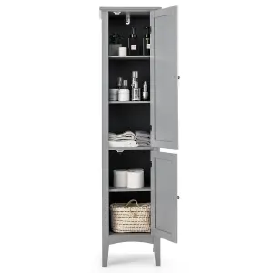 Costway 5-Tier Bathroom Freestanding High Cabinet Storage Cabinet Organizer w/ 2 Shelves