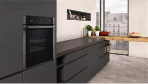 Neff N50 Slide And Hide B3ACE4HG0B Built In Electric Single Oven, Graphite Grey