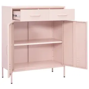 Berkfield Storage Cabinet Pink 80x35x101.5 cm Steel