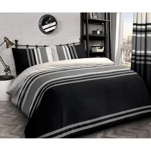 Rasheema Duvet Set Black / Modern Denim Patchwork / Single - 1 Standard Pillowcase