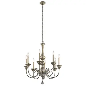 Elstead Rosalie 8 Light Chandelier Gold Finish, E14