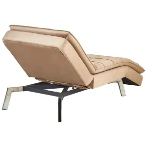 Velvet Chaise Lounge Light Brown LOIRET