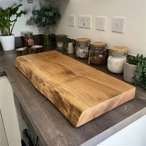 XL Live Edge Oak Chopping Board James Martin Style With Non-Slip Rubber Feet Giraffes And Craftz Wooden Chopping Boards Best Sellers