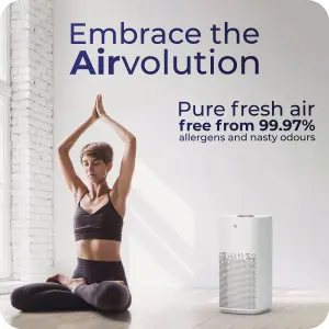 Avalla R-190 Air Purifier: HEPA Carbon Filter, Sleep Mode, 99.97% Removal of Allergens, Pet, Dust, Pollen, Smoke, 104m² Coverage