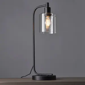 Anson Lighting Newbrook Table light finished in Matt black and clear glass