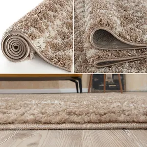 Moroccan Beige Shaggy  Living Room Rug 1020