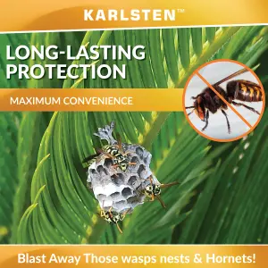 Karlsten Hyper Power Wasp Nest & Hornet Killer Spray - 600ml High Strength Long Range 5 Metre Spray for Indoor and Outdoor