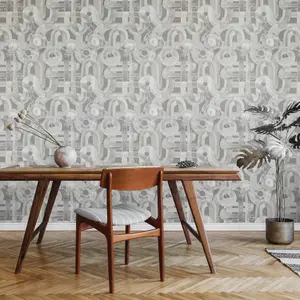 Galerie Salt Penello Allspice Sheen Brush Dance Design Wallpaper Roll