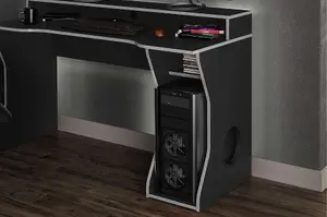 Enzo Gaming Computer Desk Black & Silver